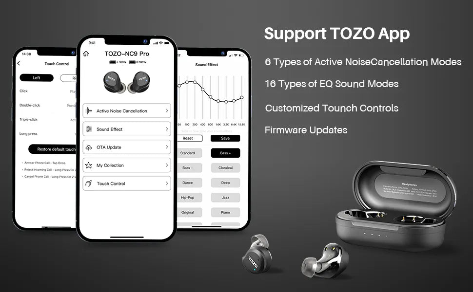 Auriculares inalámbricos TOZO NC9 Pro con ENC - NC9 PRO - MaxiTec