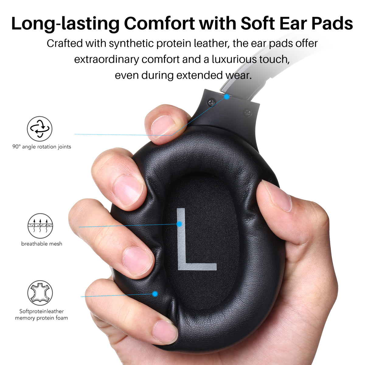 TOZO HT2 Auriculares híbridos con cancelación activa de ruido, auriculares  inalámbricos Bluetooth sobre la oreja, tiempo de reproducción de 60 horas,  ecualizador personalizado de audio de alta : Electrónica