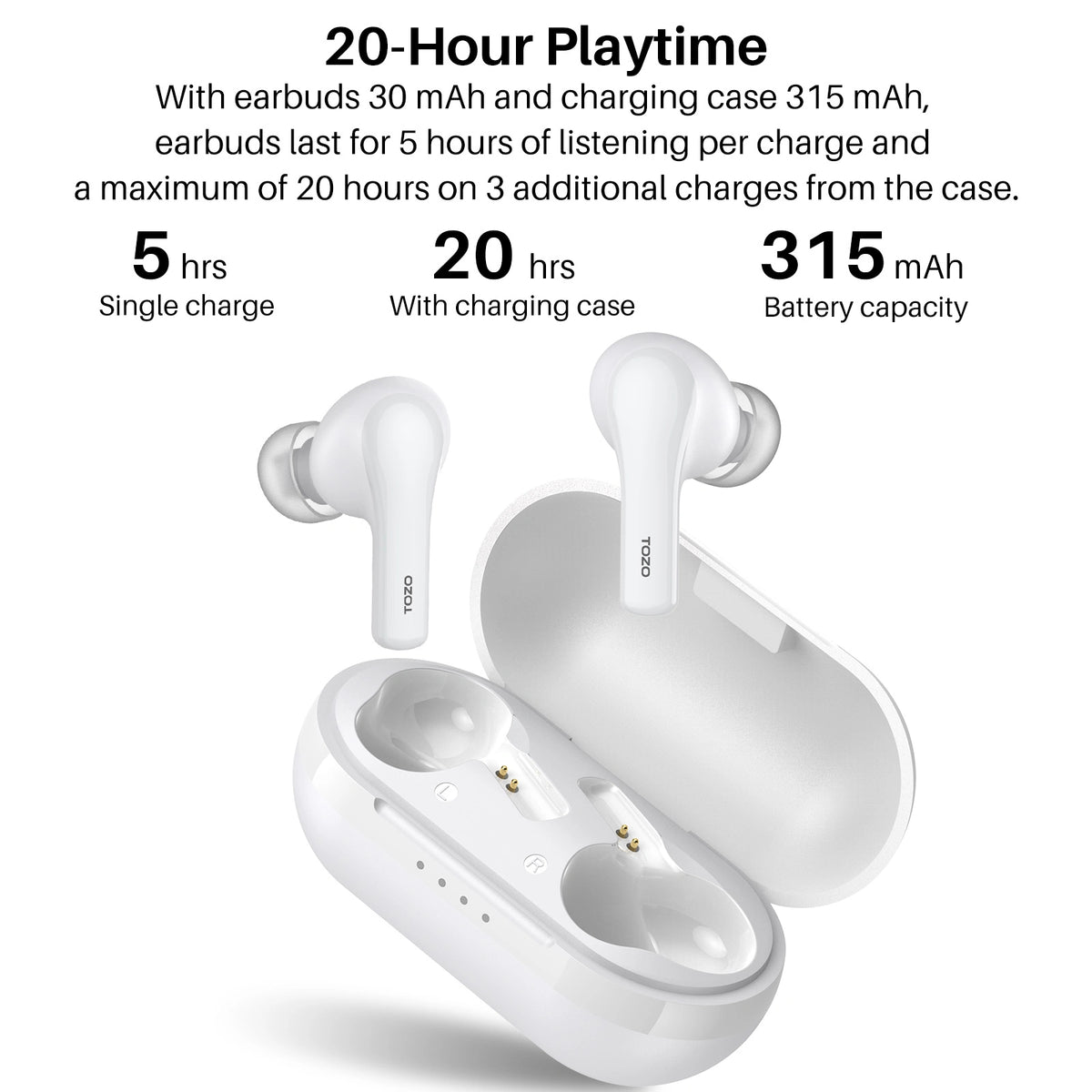 TOZO A2  Wireless Earbuds-IPX5 Waterproof lightweight and compatible for small ear