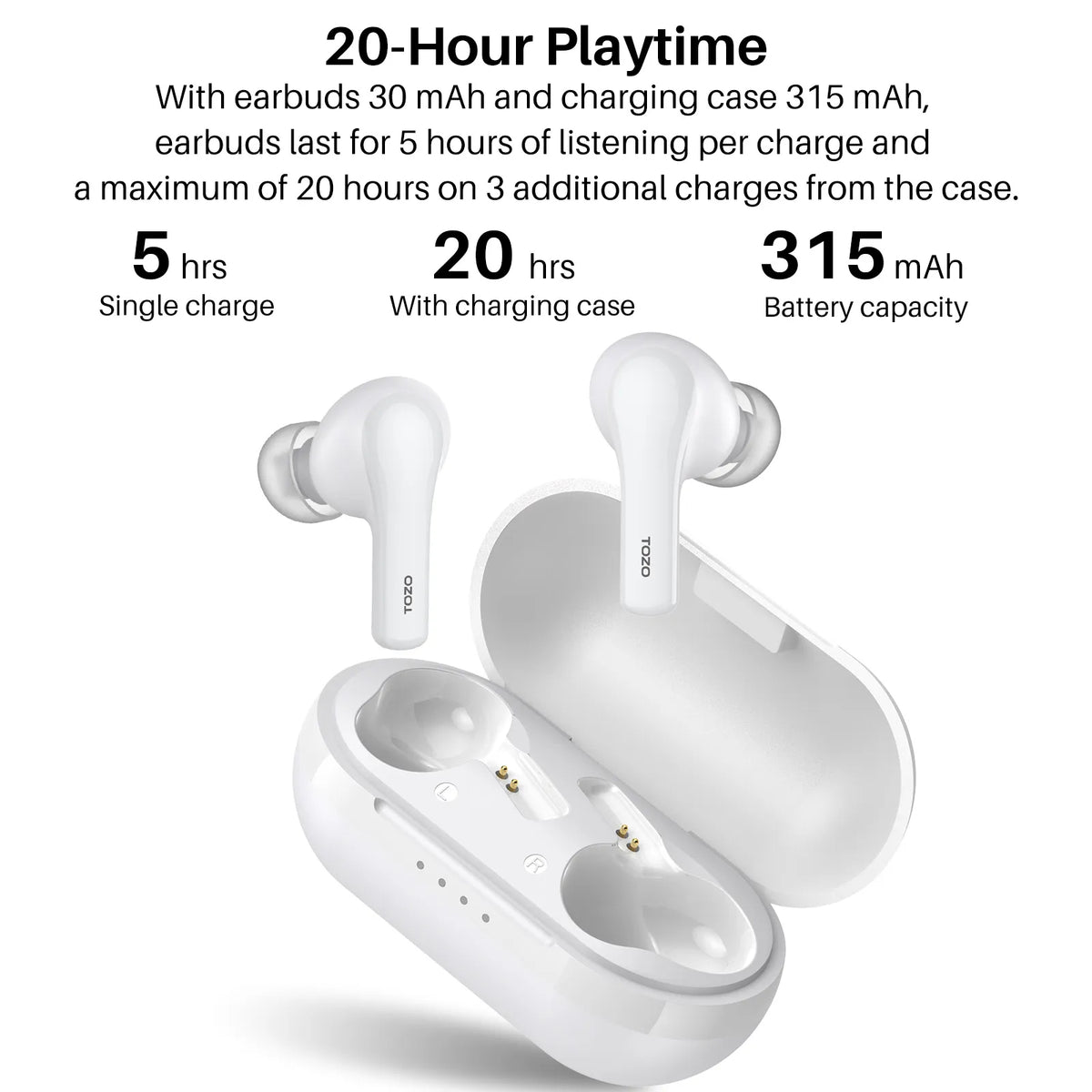 TOZO A2  Wireless Earbuds-IPX5 Waterproof lightweight and compatible for small ear