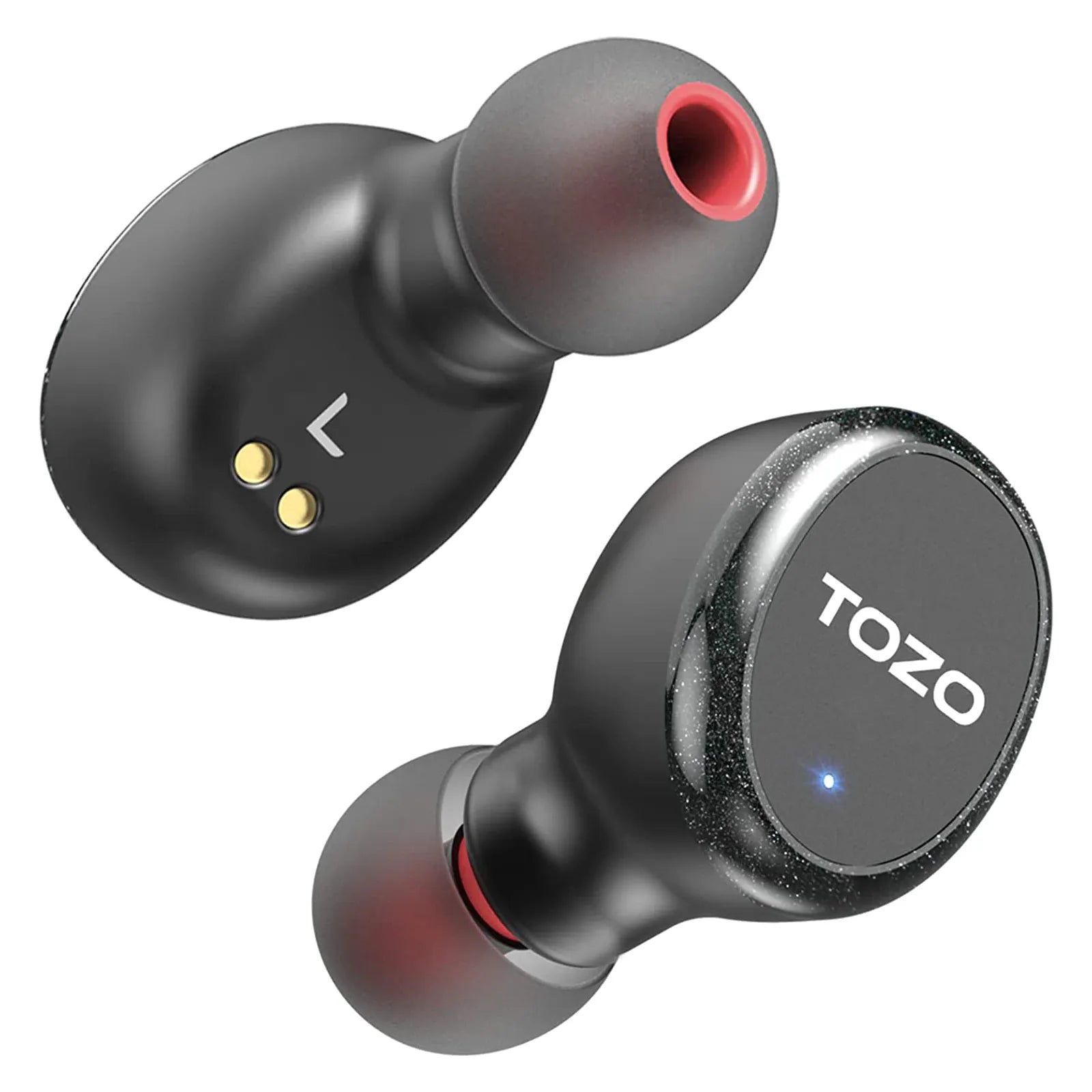 TOZO T10 True Wireless Earbuds in-Ear Bluetooth Headphones Stereo Calls  Touch Control IPX8 Waterproof Bluetooth5.3 - Gray (Charging Case Included)  