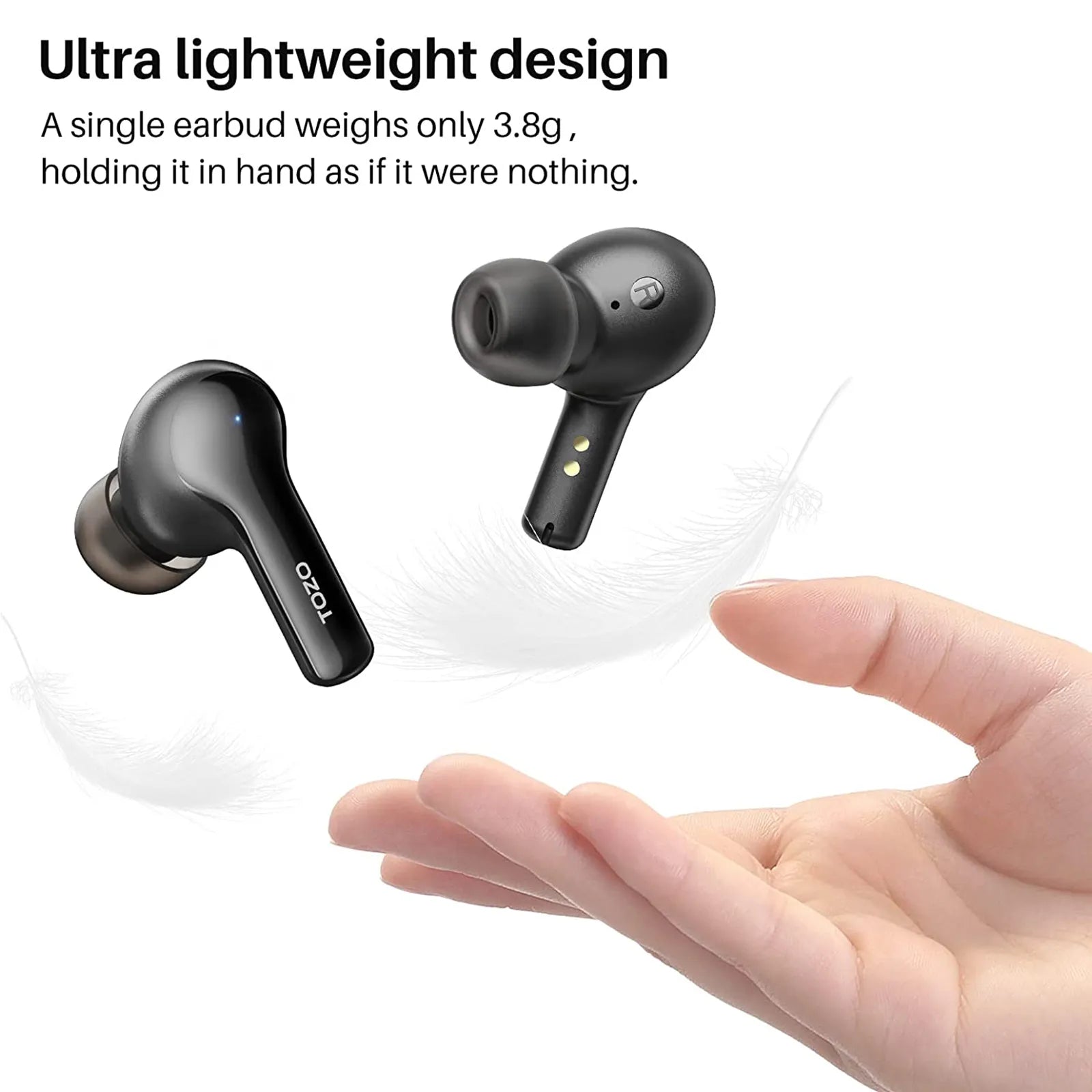 TOZO A1 Mini Wireless Earbuds,Bluetooth 5.3 Version,Origx Acoustic - Black  