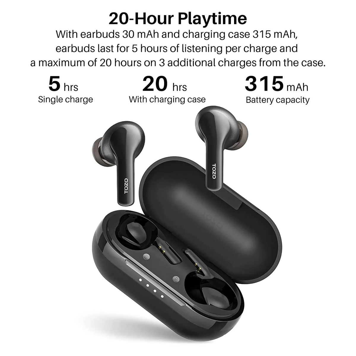 TOZO A2  Wireless Earbuds-IPX5 Waterproof lightweight and compatible for small ear