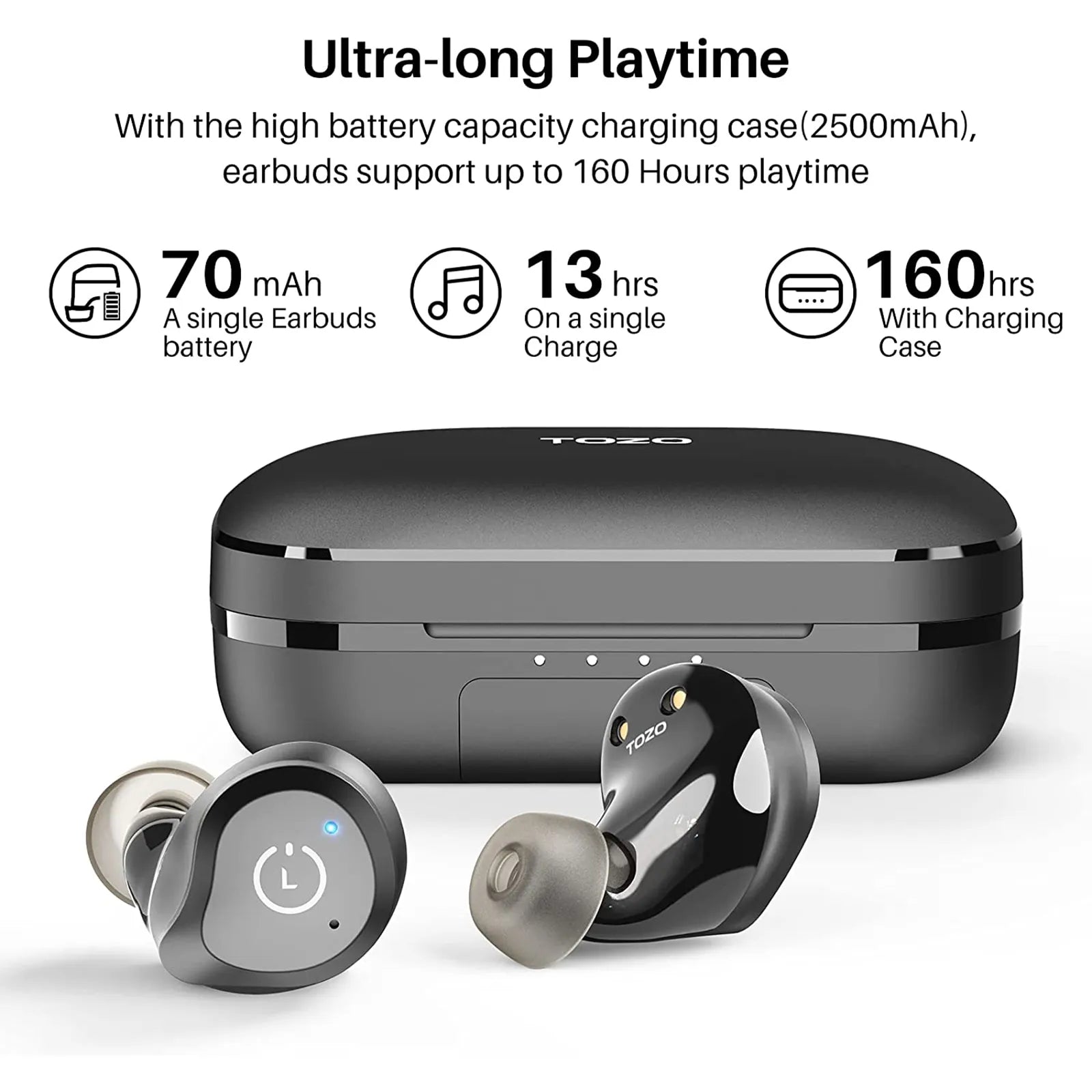 NC9 Hybrid Active Noise Cancelling Wireless Earbuds- TOZO
