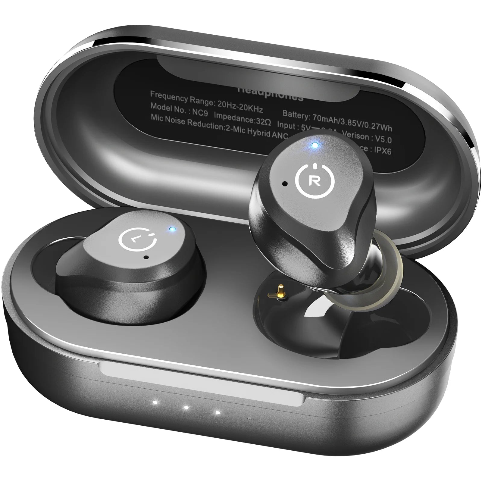 TOZO-auriculares inalámbricos A2 con Bluetooth 5,3, miniaudífonos  intrauditivos con micrófono incorporado, Sonido Envolvente y estuche de  carga