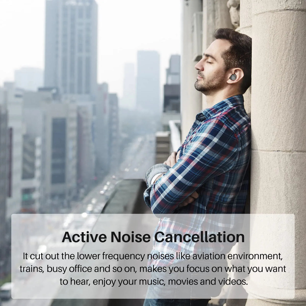 TOZO NC9 Hybrid Active Noise Cancelling Wireless Earbuds Built-in Dual Noise Cancelling Microphone