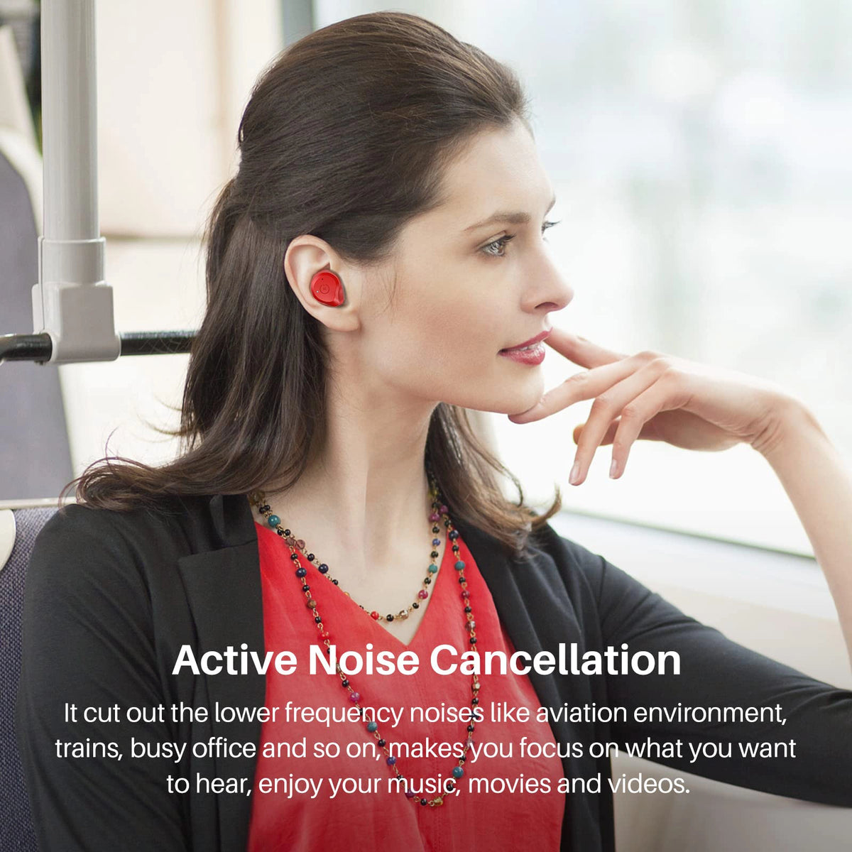 TOZO NC9 Hybrid Active Noise Cancelling Wireless Earbuds Built-in Dual Noise Cancelling Microphone