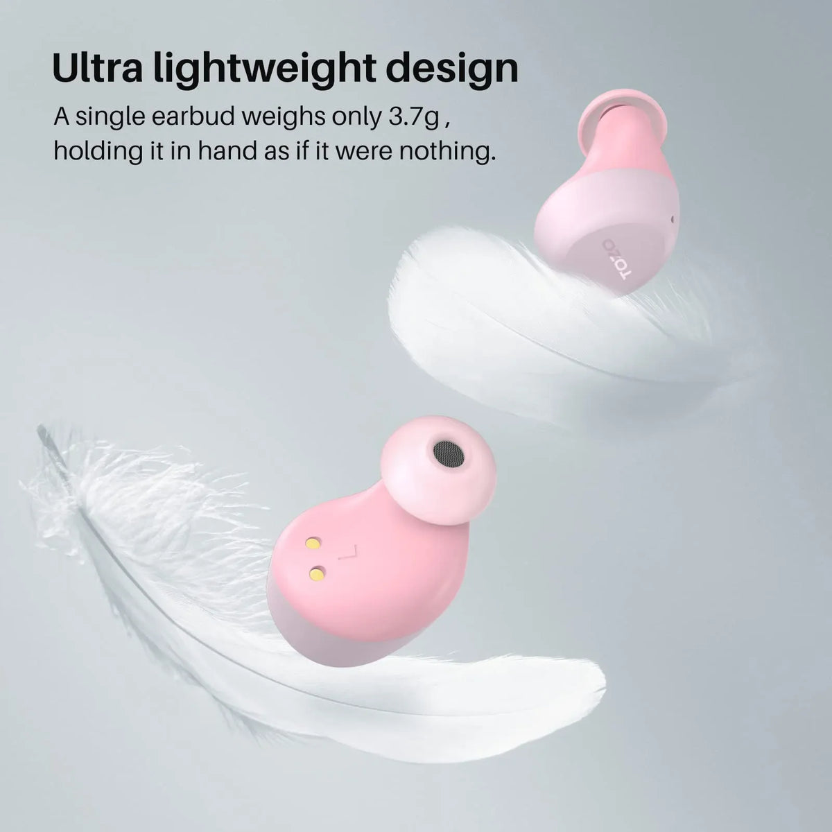 TOZO A1 Wireless Earbuds lightweight design for comfort &amp; convenience ear-fit.