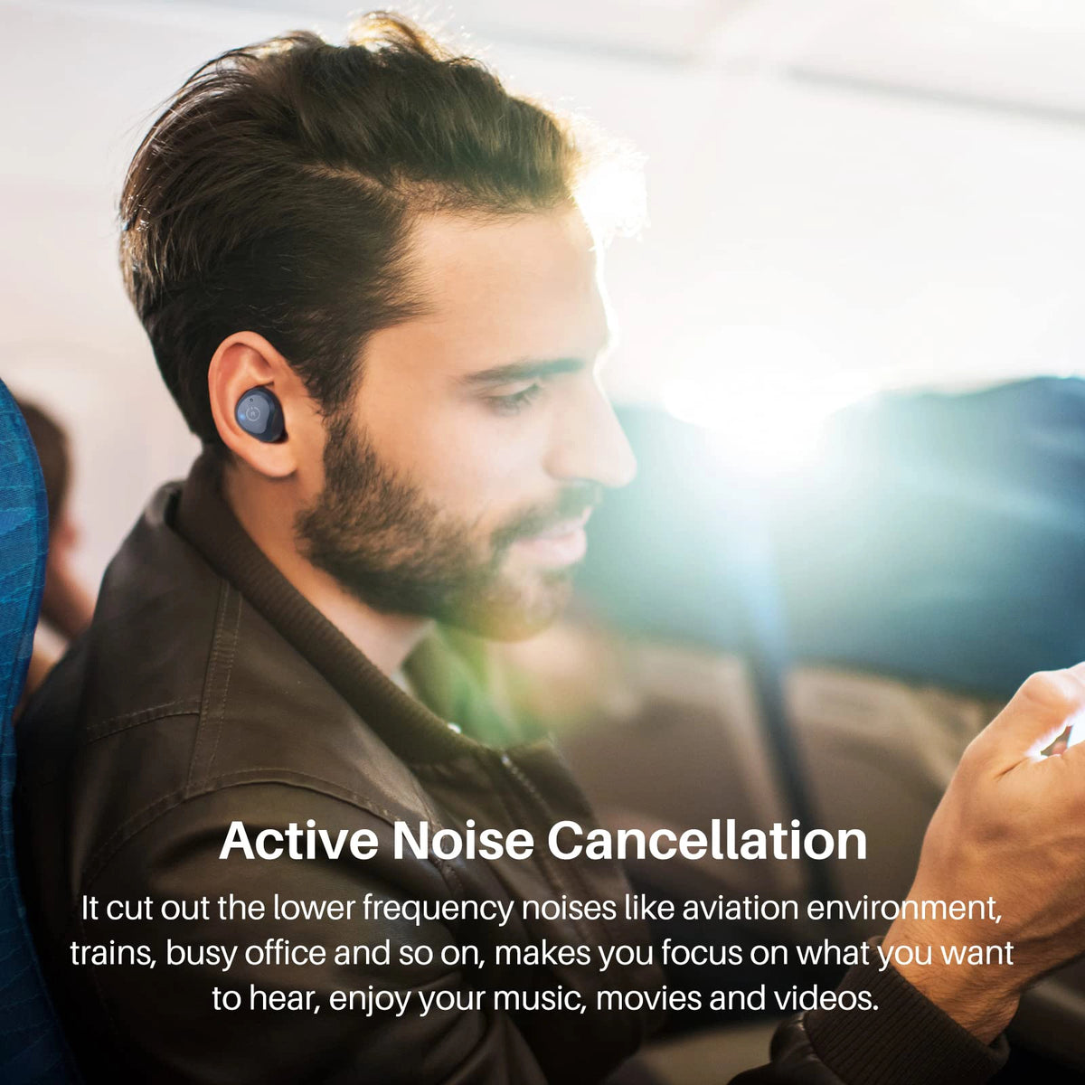 TOZO NC9 Hybrid Active Noise Cancelling Wireless Earbuds Built-in Dual Noise Cancelling Microphone