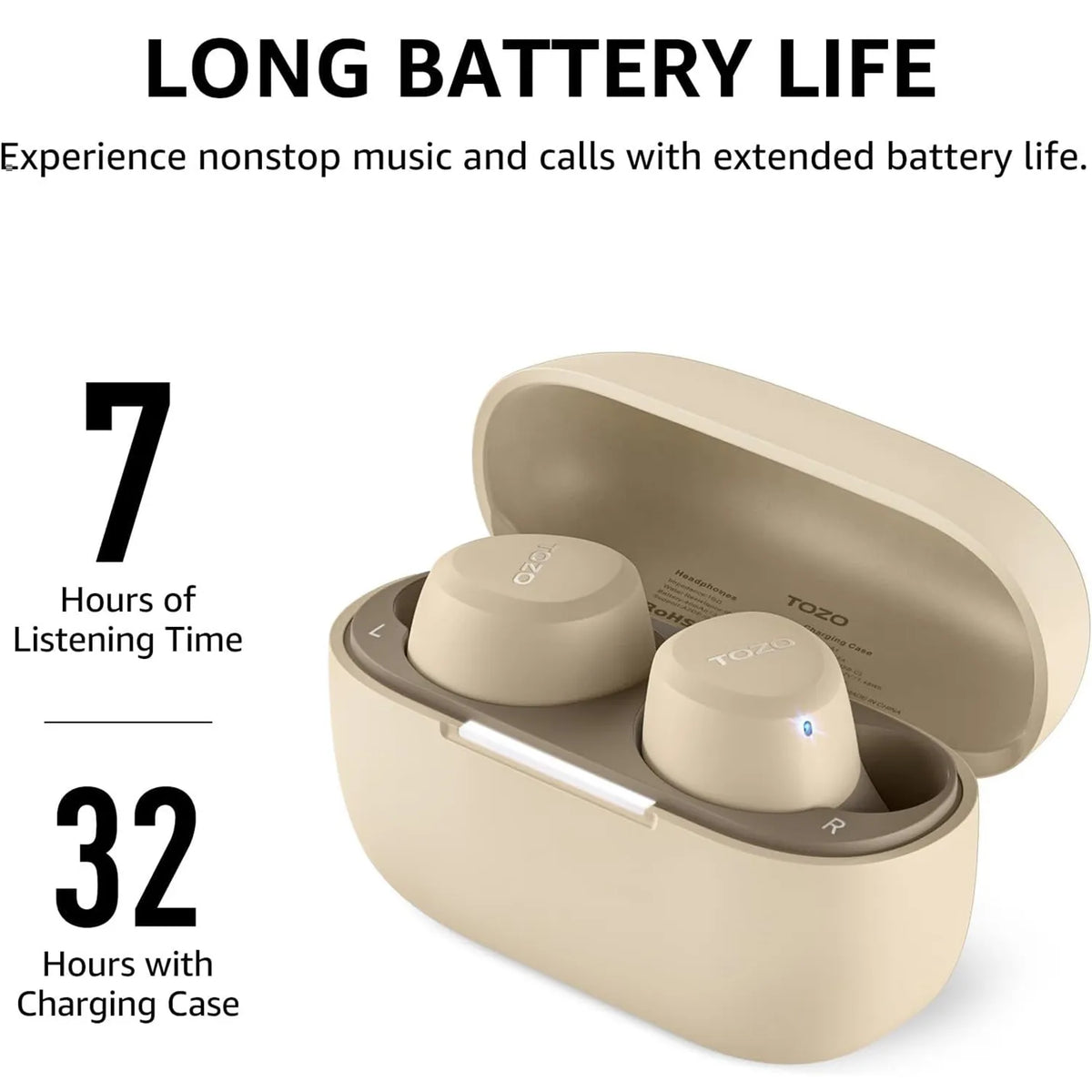 TOZO a1 light khaki long battery life