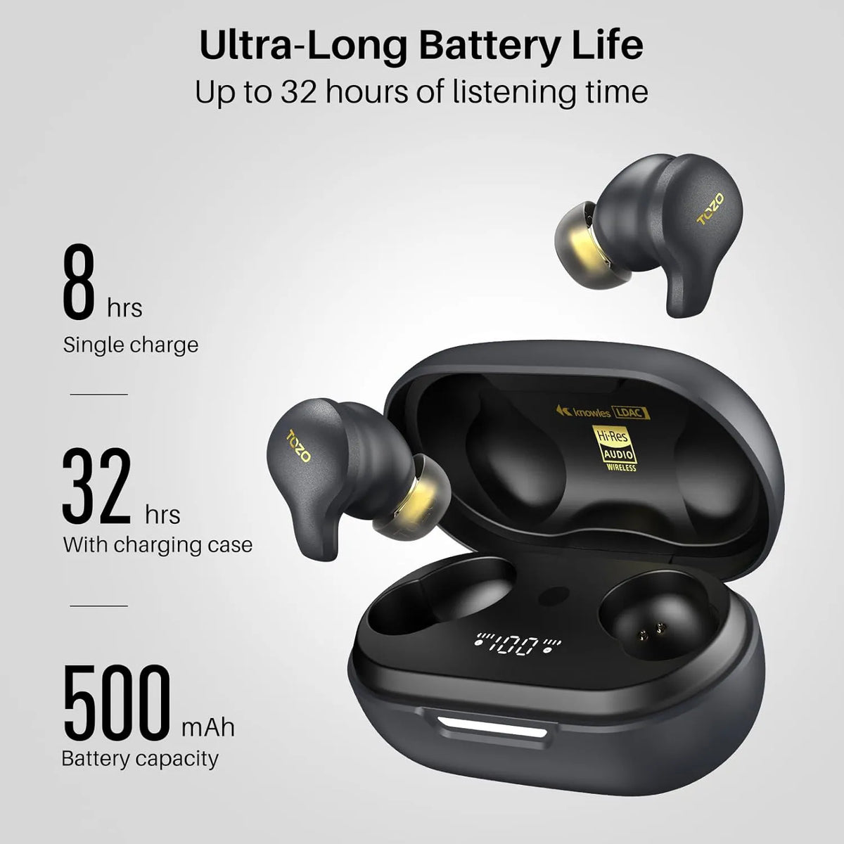 TOZO Golden X1 Wireless Earbuds-Galaxy Blue/Black