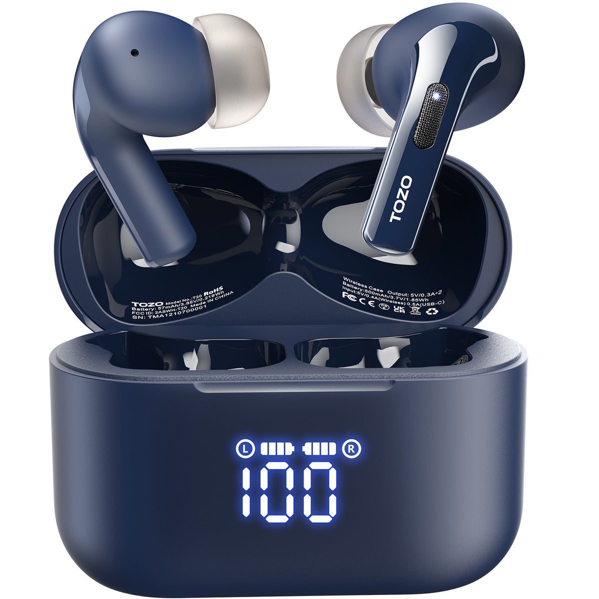TOZO T5 Bluetooth Headphones Wireless Earbuds TWS Sport Earphones