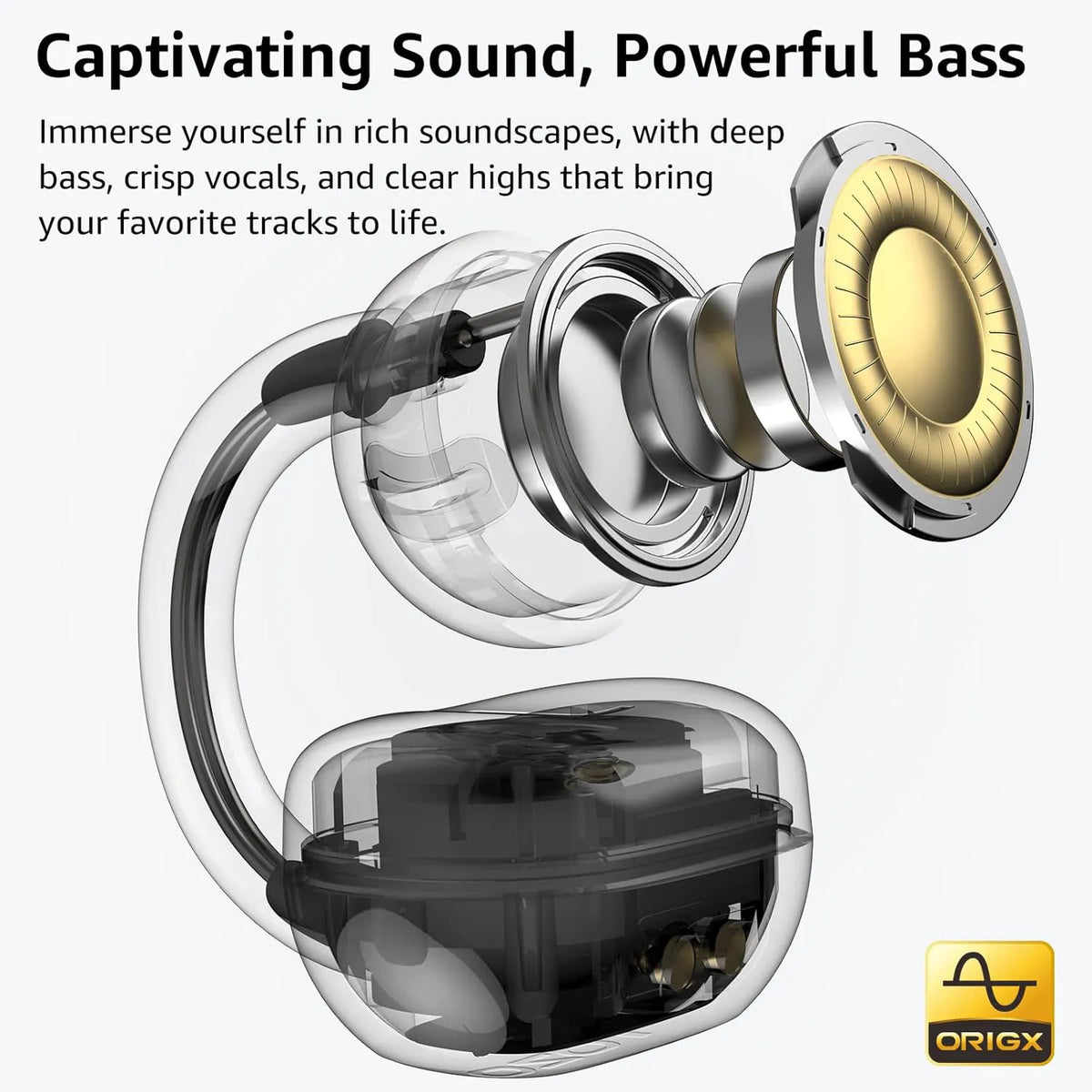 TOZO openearring black captivating sound powerful bass