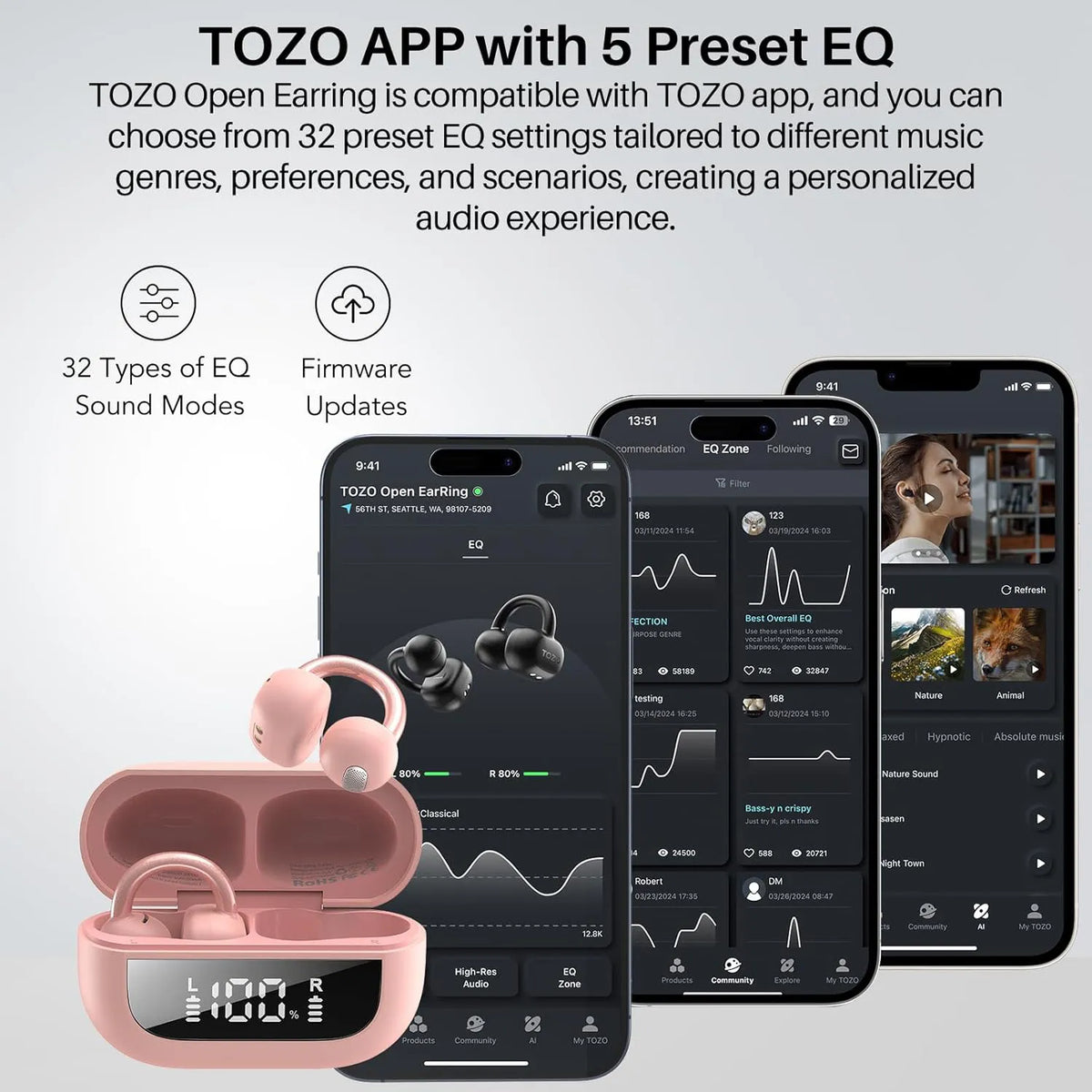 TOZO openearring pink tozo app