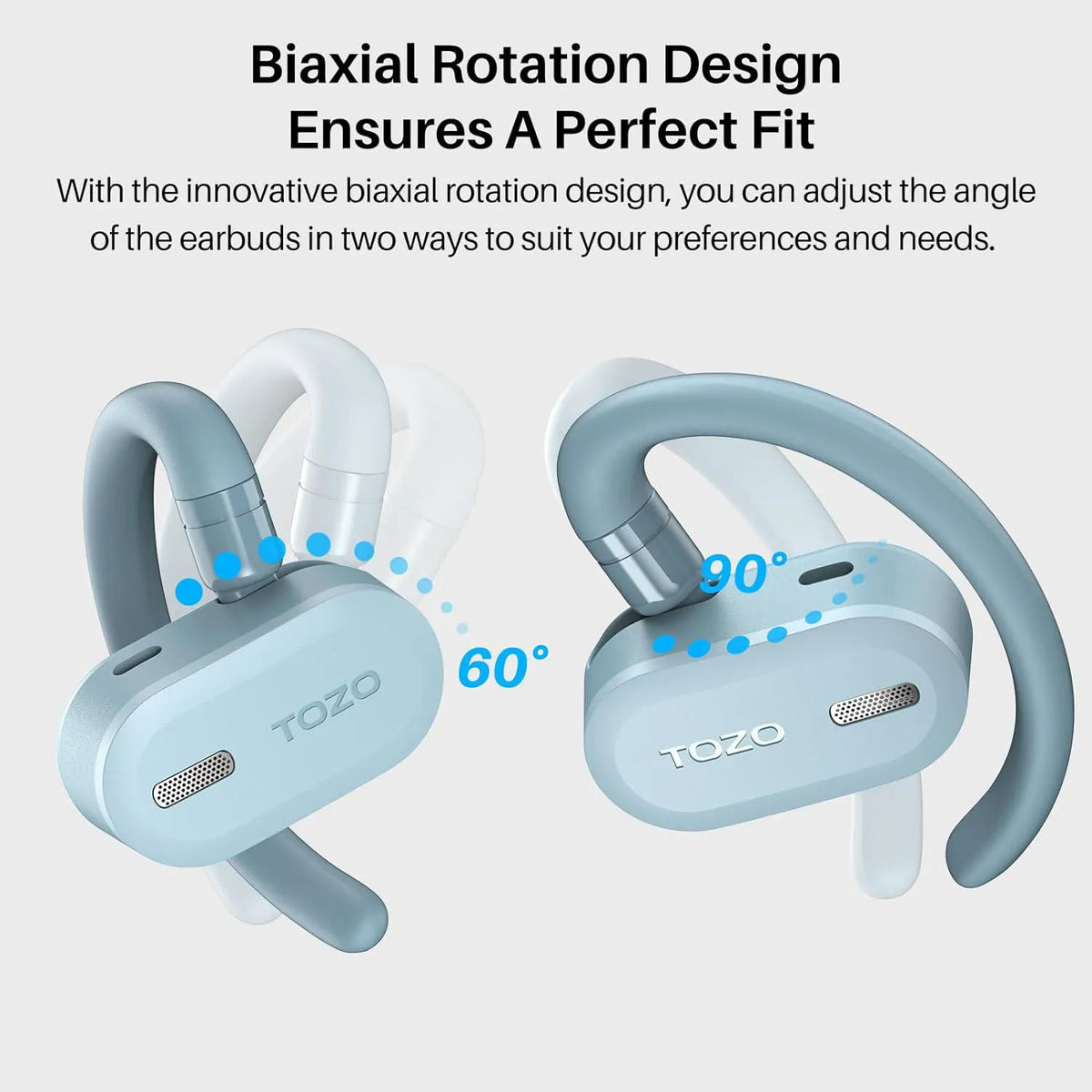 TOZO Open Buds-Lightweight True Open Ear Wireless Earbuds-Blue