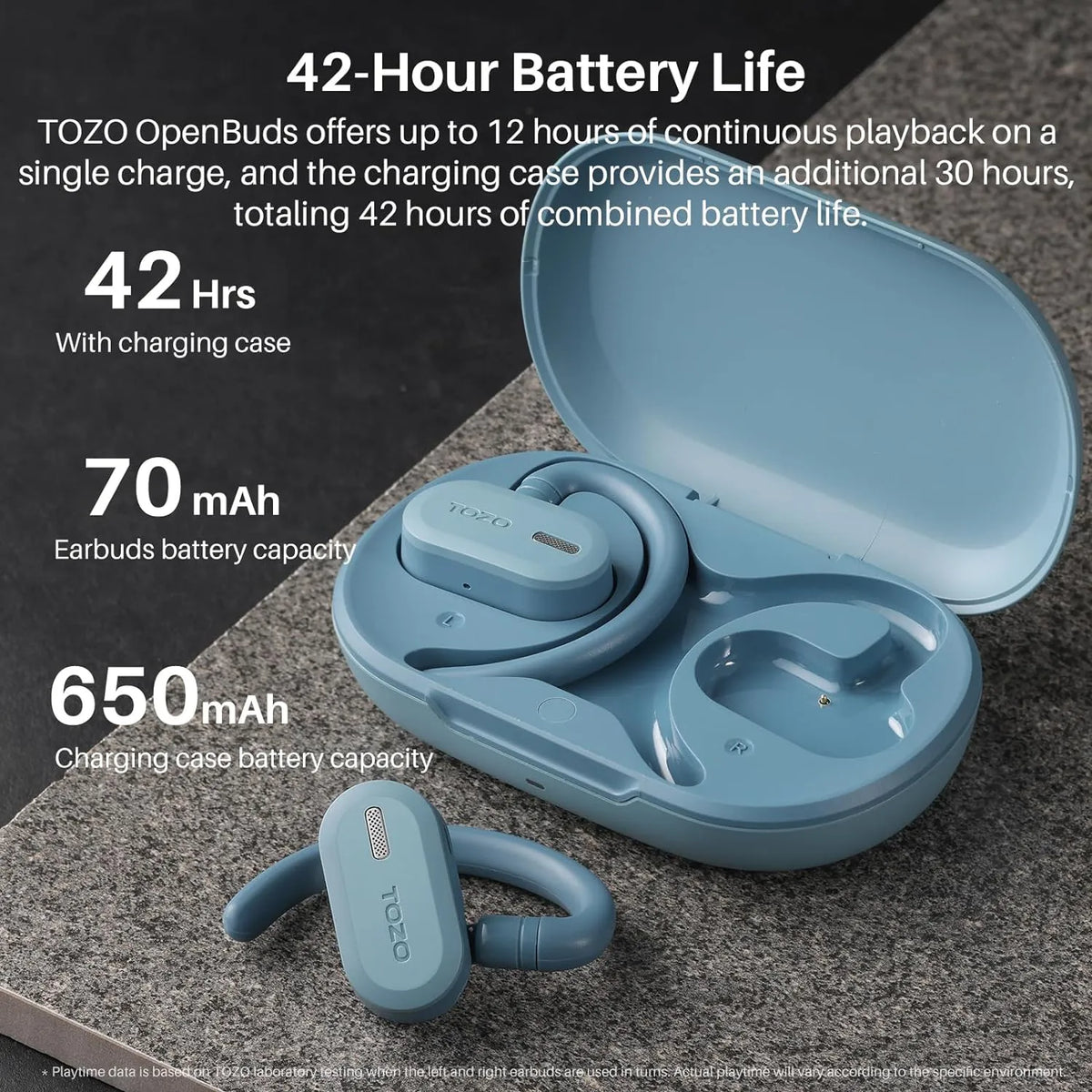 TOZO Open Buds-Lightweight True Open Ear Wireless Earbuds-Blue