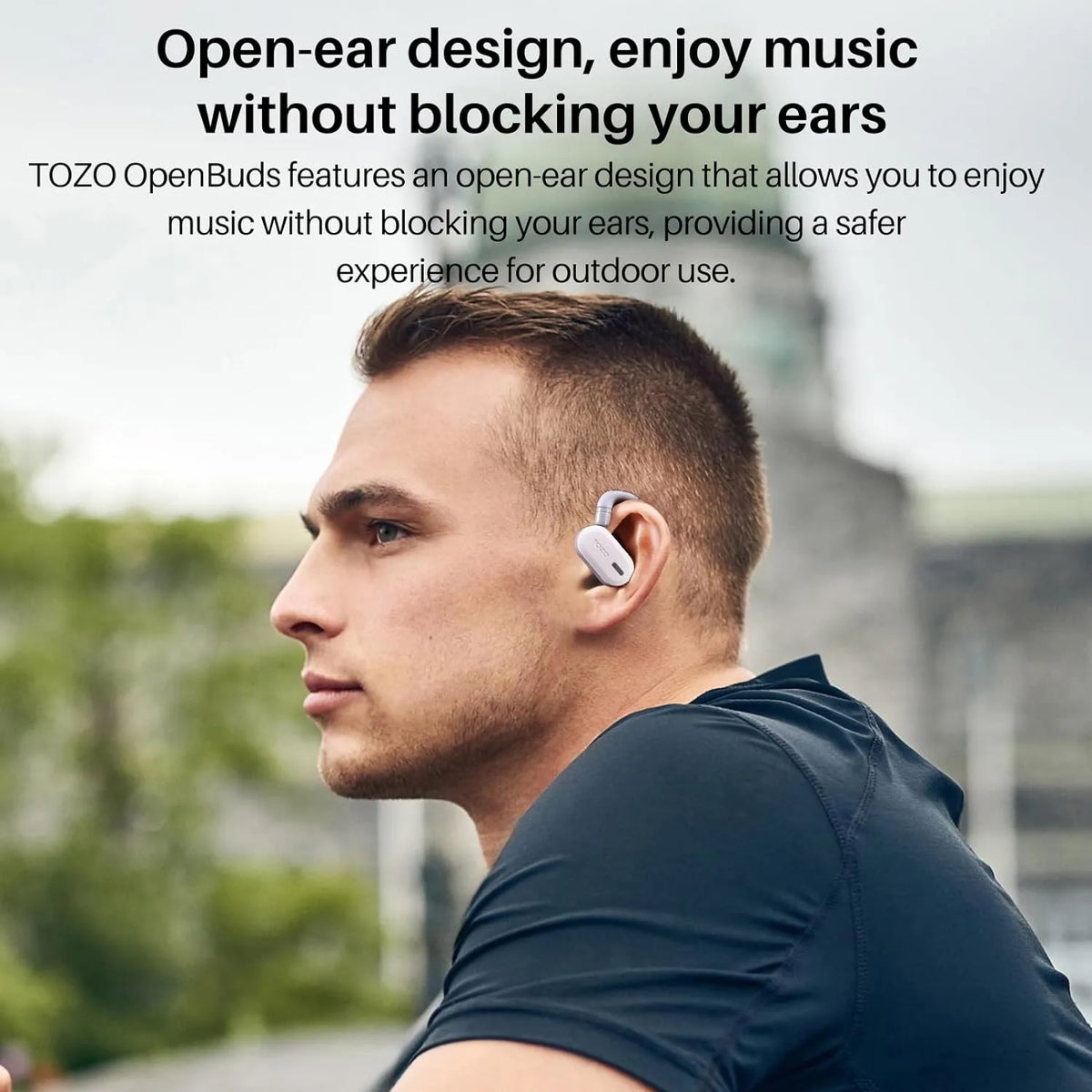 TOZO Open Buds-Lightweight True Open Ear Wireless Earbuds-White