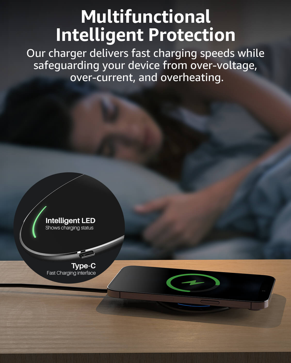 TOZO 2024 Upgraded W1 Wireless Charger 15W Max Fast