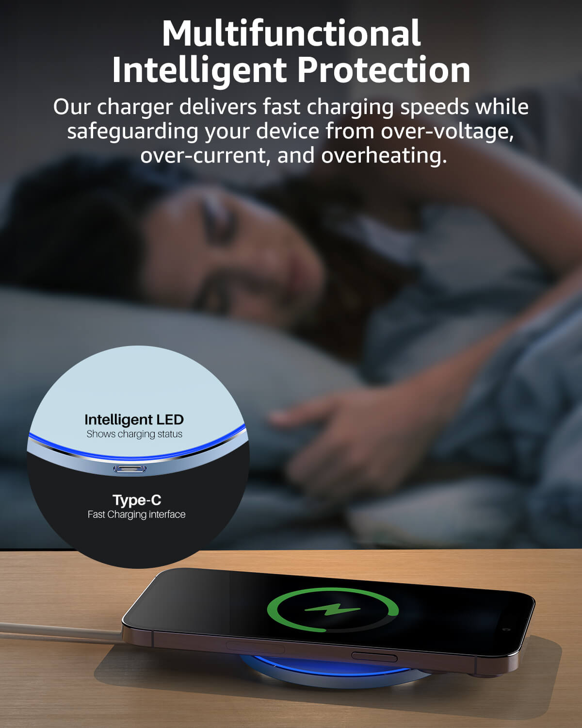 TOZO 2024 Upgraded W1 Wireless Charger 15W Max Fast