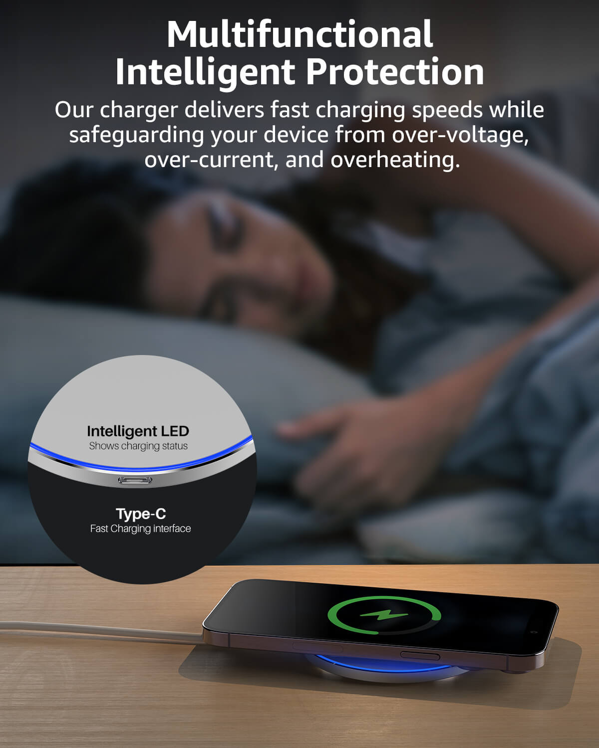 TOZO 2024 Upgraded W1 Wireless Charger 15W Max Fast