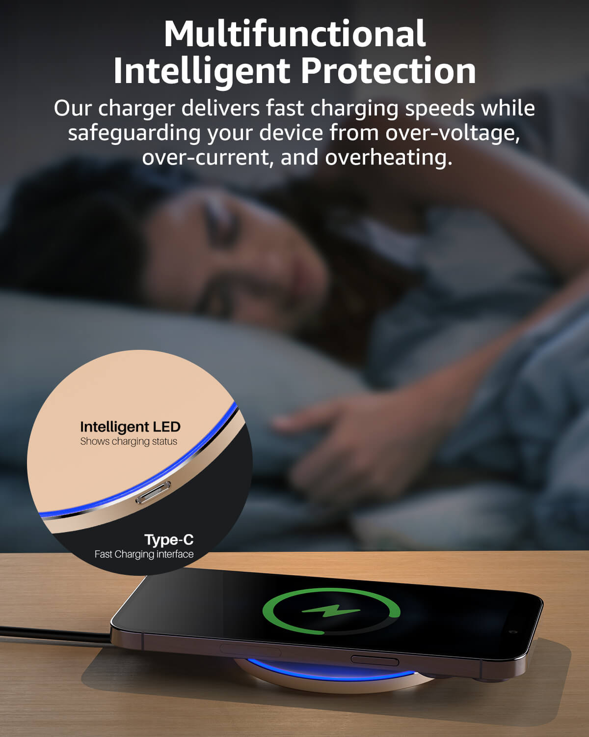 TOZO 2024 Upgraded W1 Wireless Charger 15W Max Fast