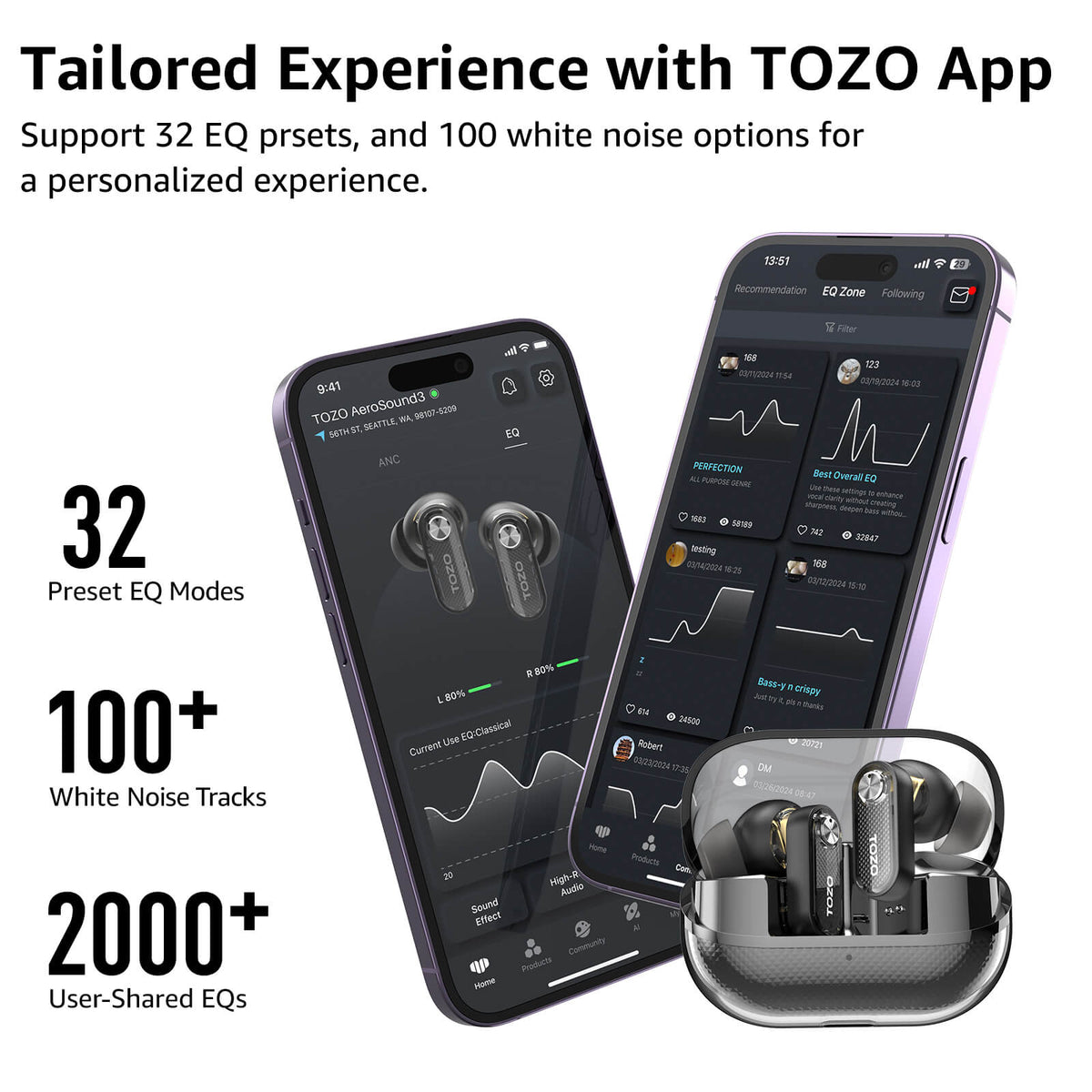 TOZO aerosound3 black app support