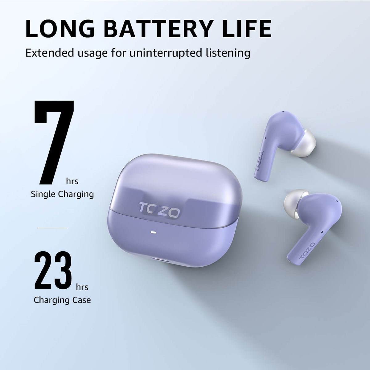 TOZO agile nova purple long battery life