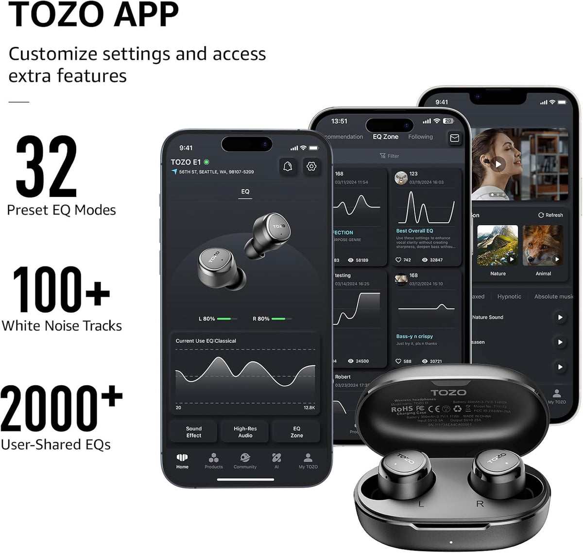 TOZO e1 wireless earbuds app