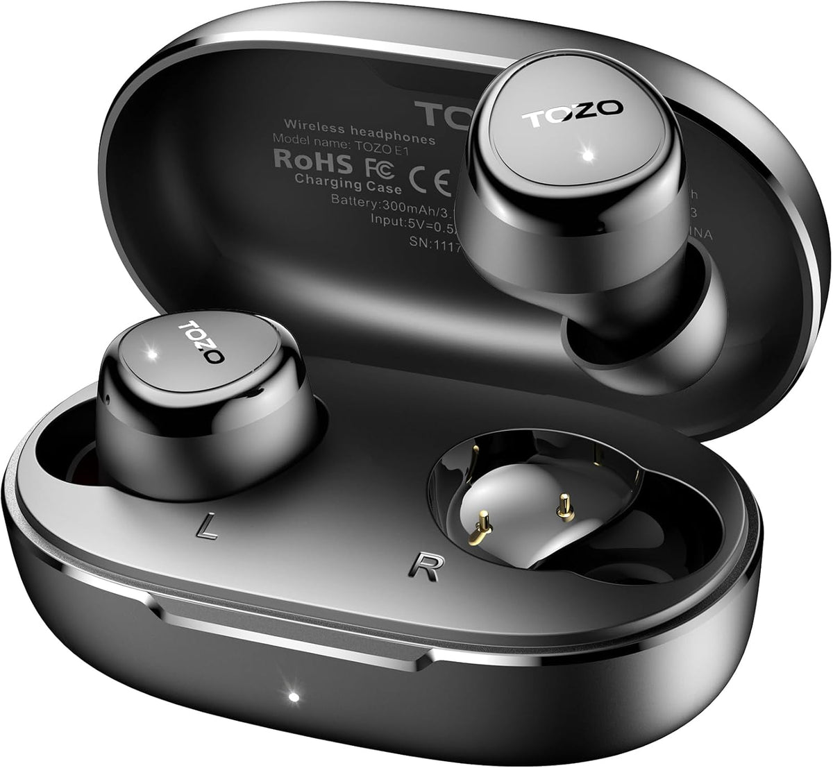 TOZO e1 wireless earbuds black