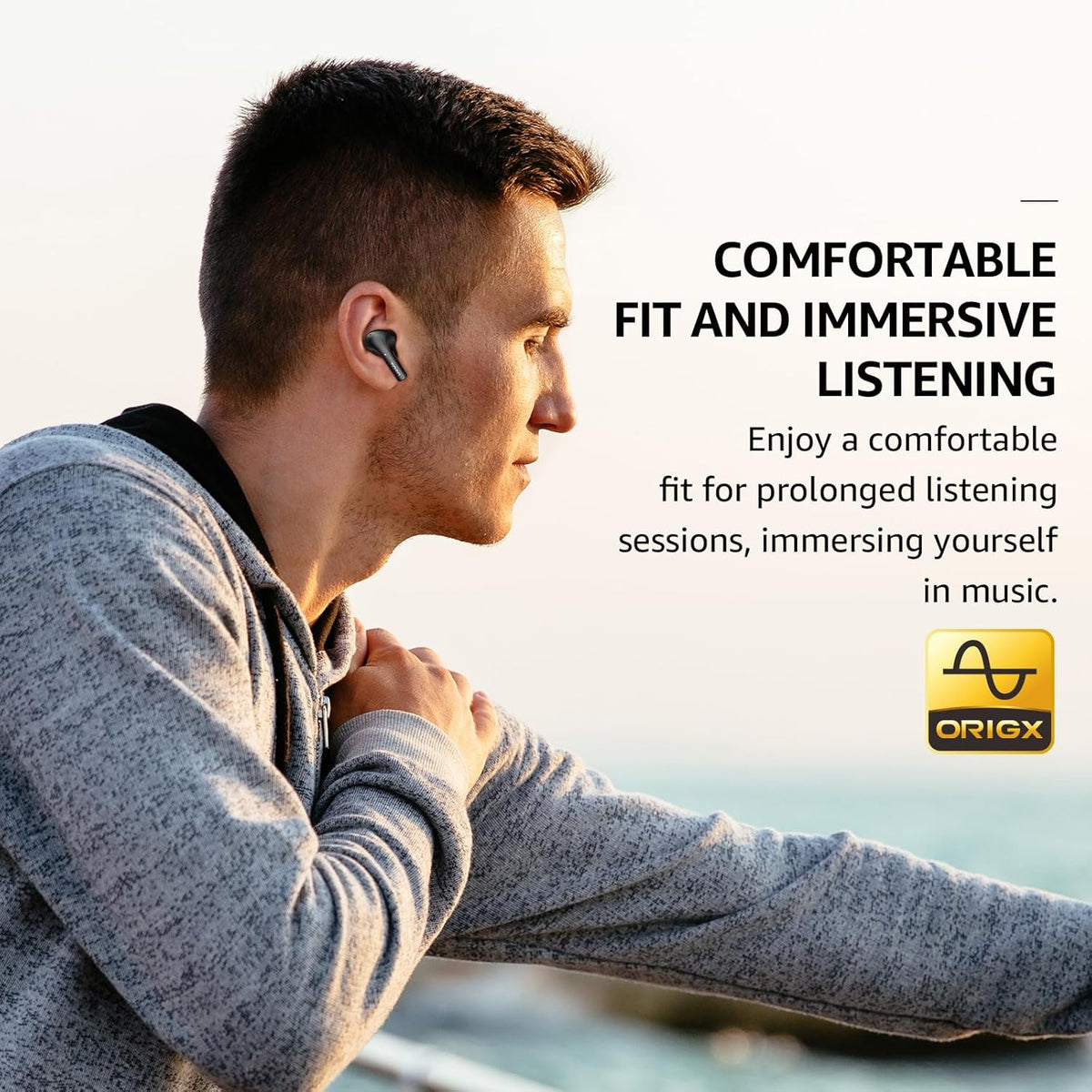 TOZO e2 wireless earbuds  comfortale fit