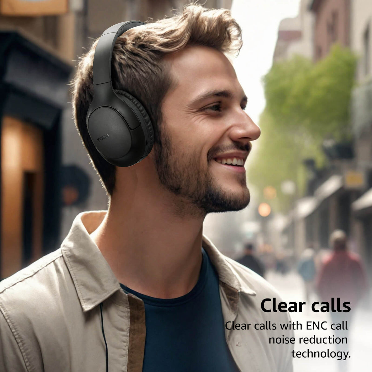 TOZO ha1 headphones black clear calls