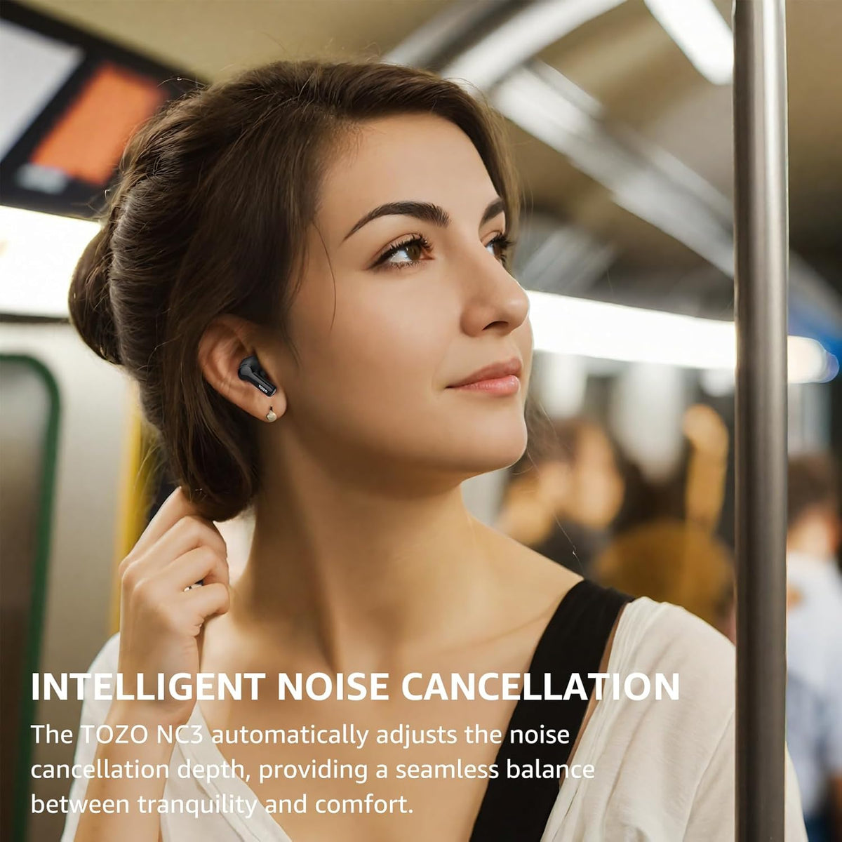 TOZO nc3 black intelligent noise cancellation