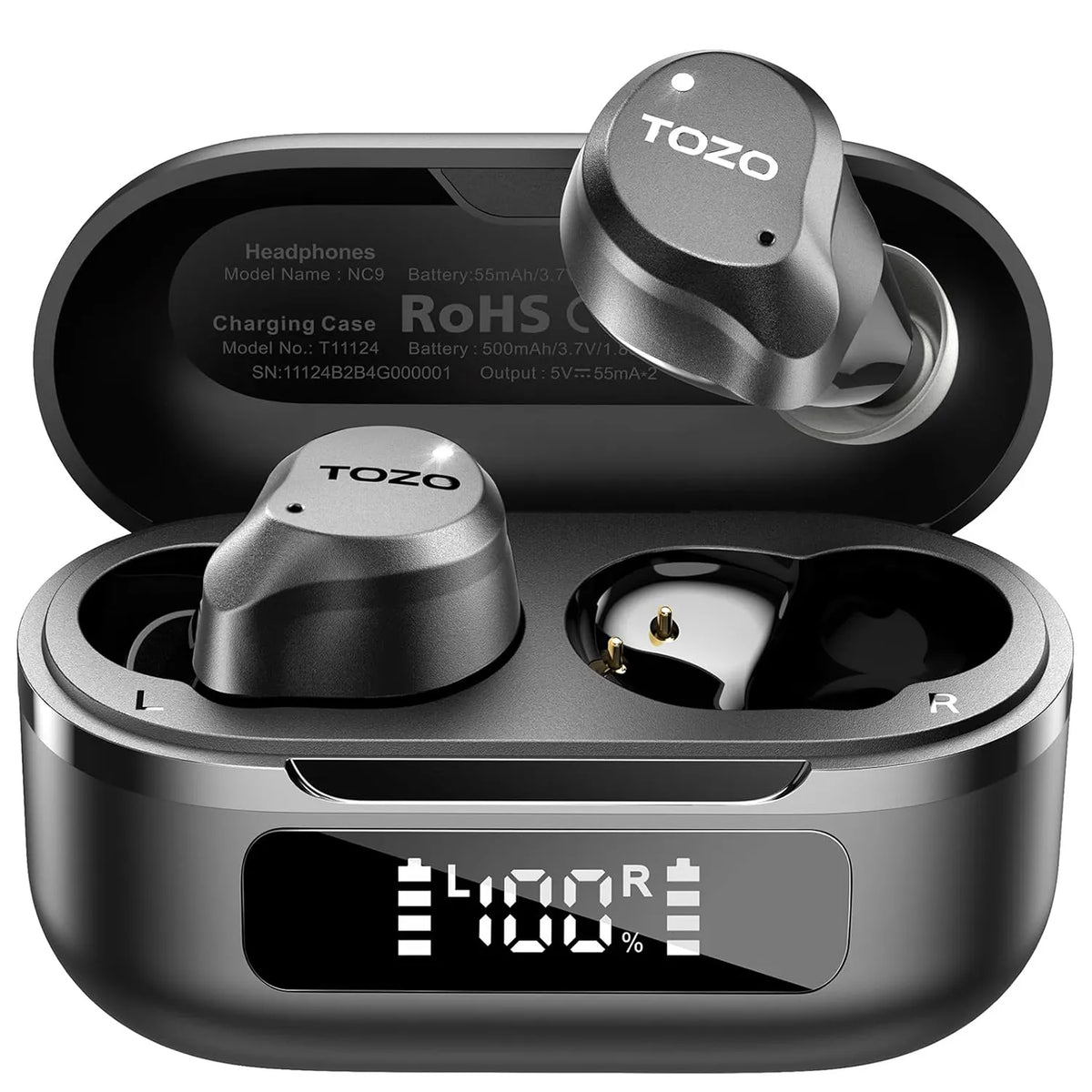 TOZO 2024 Hybrid Active Noise Cancelling Wireless Earbuds