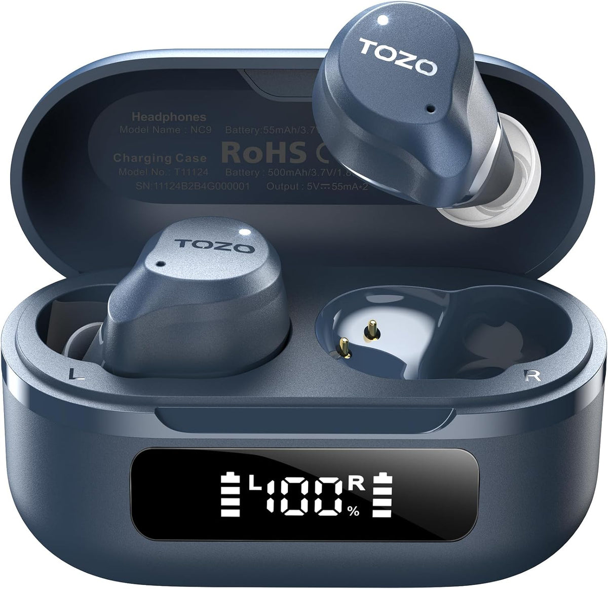 TOZO 2024 Hybrid Active Noise Cancelling Wireless Earbuds