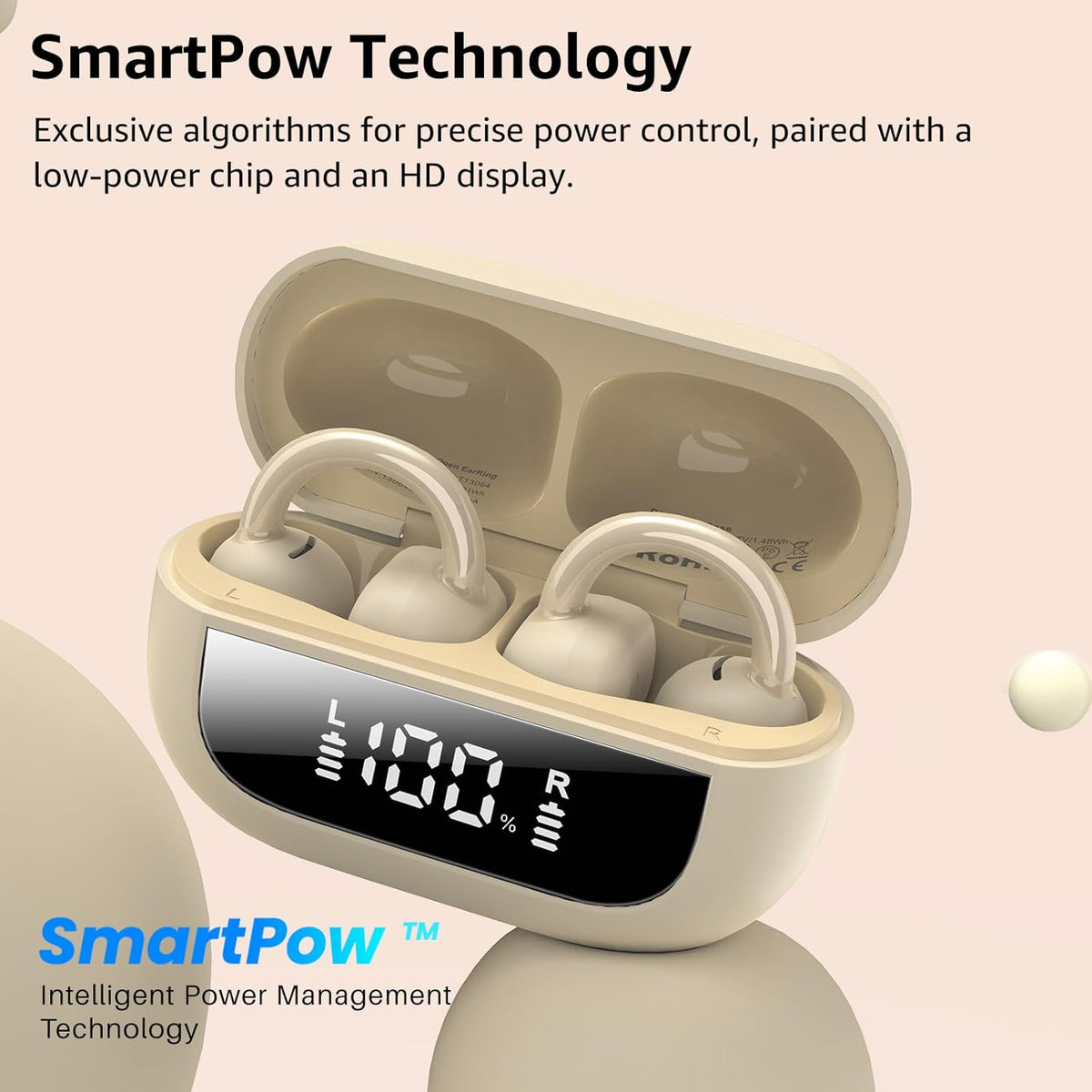 TOZO openearring khaki smartpow technology