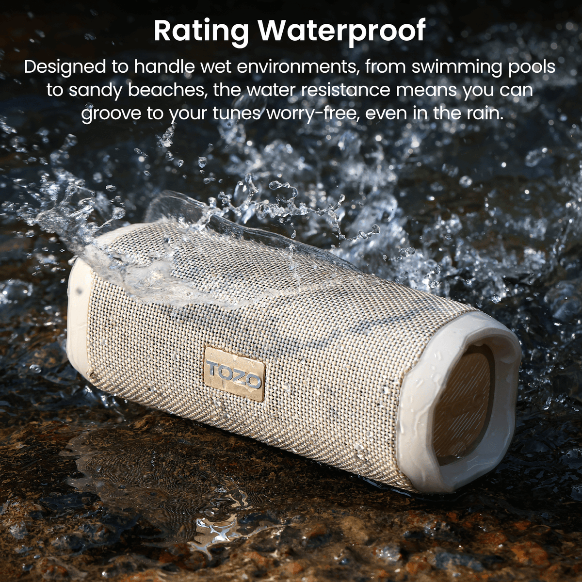 TOZO pa2 speaker khaki rating waterproof