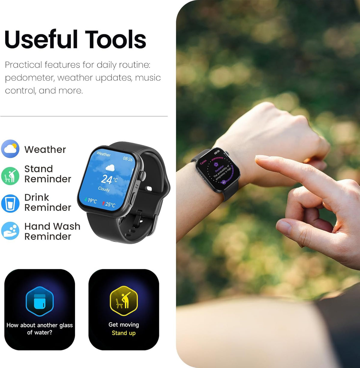 TOZO s6 smartwatch useful tools