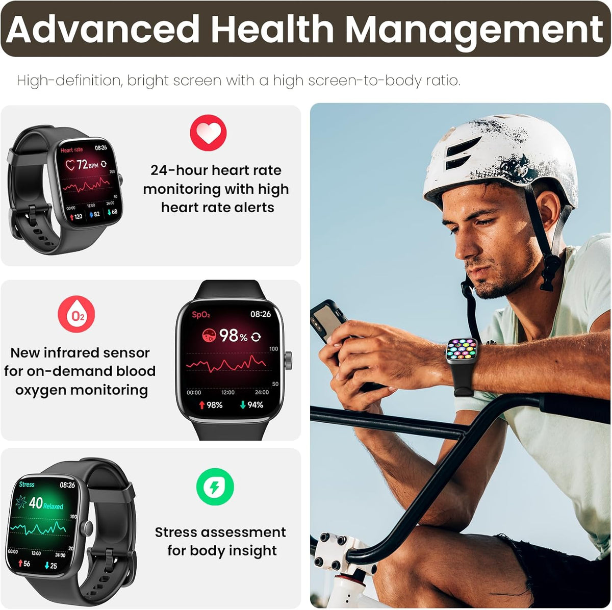 TOZO s7 smartwatch advanced halth management